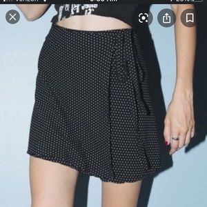 BLACK POLKA DOT BRANDY MELVILLE WRAP SKIRT